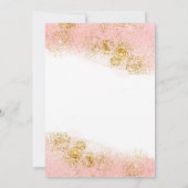 Invitation Aquarelle rose | Faux Gold Bat mitzvah (Dos)