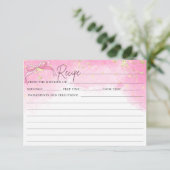 Invitation Aquarelle rose Faux Gold Parties scintillant Bow R (Debout devant)