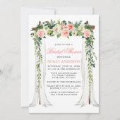 Invitation Aquarelle rose Fête des mariées à canopée (Devant)