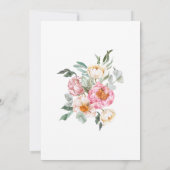 Invitation Aquarelle rose Fête des mariées de verdure florale (Dos)