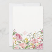 Invitation Aquarelle rose fleur | Brunch nuptial Gold Floral (Dos)
