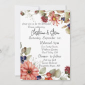 Invitation Aquarelle rose Fleur sauvage (Devant)