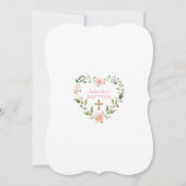 Invitation Aquarelle rose Fleurs blanches Florales Photo Bapt (Dos)