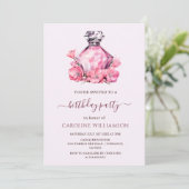 Invitation Aquarelle rose Fleurs de parfum Anniversaire (Debout devant)
