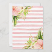 Invitation Aquarelle rose Fleurs tropicales Quinceanera (Dos)