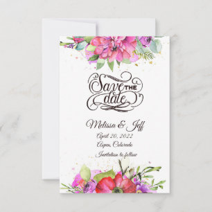 Invitation Aquarelle rose flora enregistrer la date invitatio