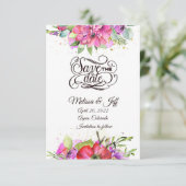 Invitation Aquarelle rose flora enregistrer la date invitatio (Debout devant)