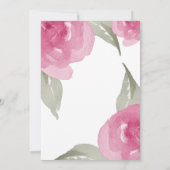 Invitation Aquarelle rose Floral (Dos)