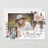 Invitation Aquarelle rose Floral (Devant)