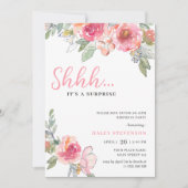 Invitation Aquarelle rose Floral 18e Anniversaire Boho Chic (Devant)