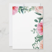 Invitation Aquarelle rose Floral 50e fête d'anniversaire (Dos)