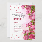 Invitation Aquarelle rose Floral Brunch Fête des mères (Devant)