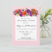Invitation Aquarelle rose Floral Dîner de répétition Invitati (Debout devant)