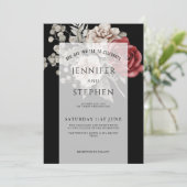 Invitation Aquarelle Rose Floral Eucalyptus, Mariage (Debout devant)