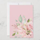 Invitation Aquarelle rose Floral fête d'anniversaire (Dos)