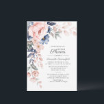 Invitation Aquarelle rose Floral Fête des mariées verte<br><div class="desc">Annoncez la prochaine douche nuptiale avec une carte d'invitation couleur bleu indigo rose moderne à être la mariée et les invités adoreraient. Avec une belle aquarelle botanique fleurie et typographie moderne, vous pouvez facilement customiser. Ajoutez simplement les détails de la douche ou ajoutez des informations supplémentaires en cliquant sur le...</div>