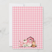 Invitation Aquarelle Rose Floral Grange Animaux de ferme Anni (Dos)