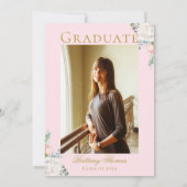 Invitation Aquarelle rose Floral Law School (Dos)