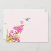 Invitation Aquarelle rose Floral mariage d'oiseaux tropicaux (Dos)