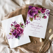 Invitation Aquarelle rose Floral Mariage élégant