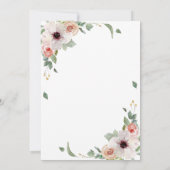 Invitation Aquarelle rose Floral Mariage moderne (Dos)