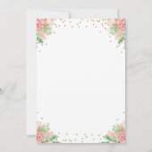 Invitation Aquarelle rose Floral Petit Cerf Premier anniversa (Dos)