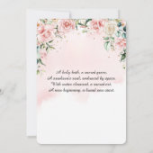 Invitation Aquarelle rose Floral Priant Fille Baptême (Dos)