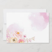 Invitation Aquarelle rose Floral Saint Communion Merci (Dos)