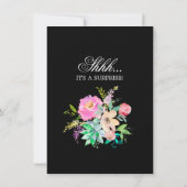 Invitation Aquarelle rose Floral SURPRISE Anniversaire (Dos)