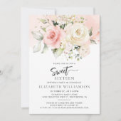 Invitation Aquarelle rose florale douce 16 (Devant)