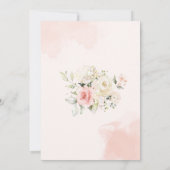 Invitation Aquarelle rose florale douce 16 (Dos)