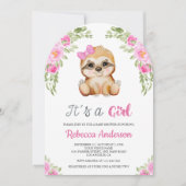 Invitation Aquarelle rose Florale mignonne Baby shower d'arc (Devant)