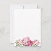 Invitation Aquarelle rose florales pink pivoines Mariage (Dos)