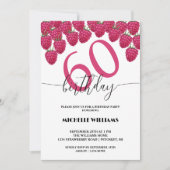 Invitation Aquarelle rose framboise Art Calligraphie Annivers (Devant)