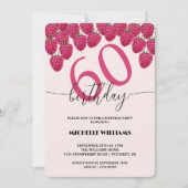 Invitation Aquarelle rose framboise Art Calligraphie Annivers (Devant)