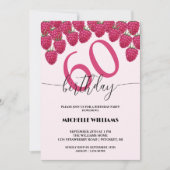 Invitation Aquarelle rose framboise Art Calligraphie Annivers (Devant)