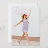 Invitation Aquarelle rose géométrique or Graduation photo (Dos)