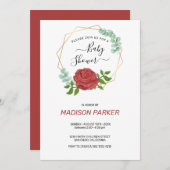 Invitation Aquarelle Rose Gold Frame (Devant / Derrière)