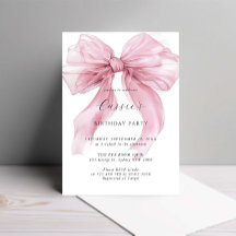 Aquarelle rose Gros Bow fête d'anniversaire