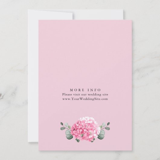 Invitation Aquarelle rose Hydrangea PETALS & Prosecco (Dos)