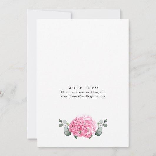 Invitation Aquarelle rose Hydrangea PETALS & Prosecco (Dos)