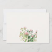 Invitation Aquarelle rose Jardin Floral Dîner de répétition (Dos)