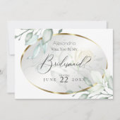 Invitation Aquarelle Rose Jaune Be My Bridesmaid (Devant)