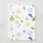 Invitation Aquarelle rose jaune Floral douche nuptiale (Dos)