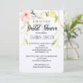 Invitation Aquarelle rose jaune Floral douche nuptiale (Debout devant)