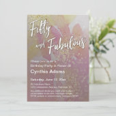 Invitation Aquarelle rose jaune Parties scintillant Cinquante (Debout devant)