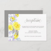 Invitation Aquarelle Rose jaune violet et gris Réception (Devant / Derrière)
