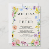 Invitation Aquarelle rose Lilac couleur Mariage floral (Devant)