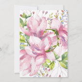 Invitation Aquarelle rose Lily Fleur Floral Girl Graduation (Dos)