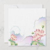 Invitation Aquarelle rose Lotus Fleurs (Dos)